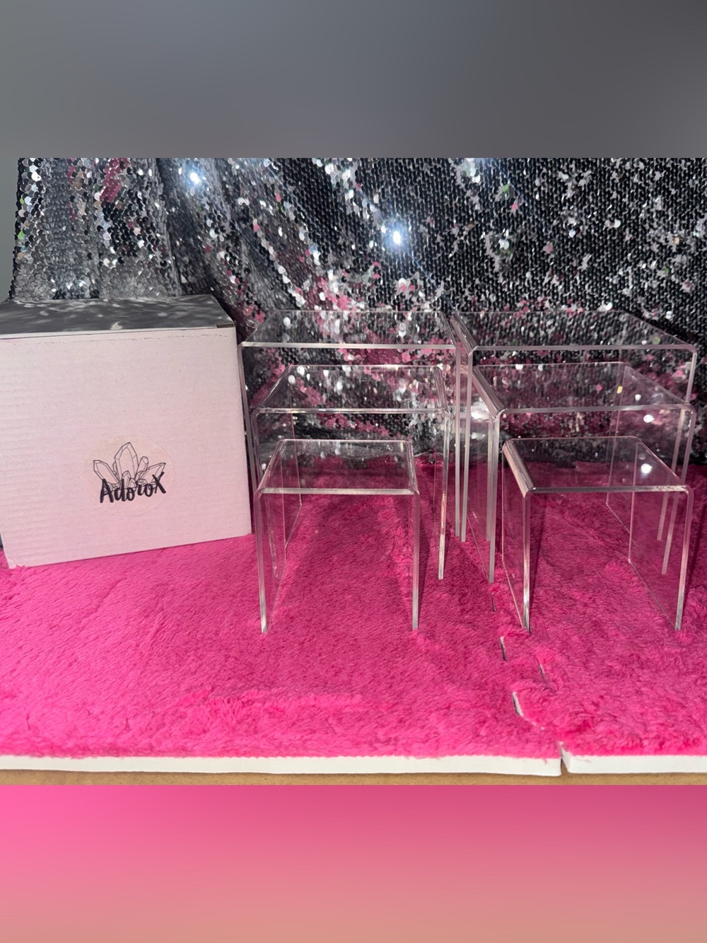 6-Piece Clear Acrylic Display Riser Set - Picture 4 of 5